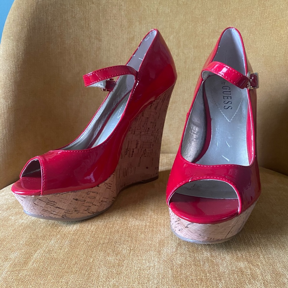 Guess Peep Toe Wedges